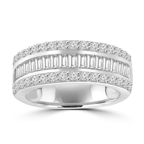 3.41 ct Ladies Round Cut & Baguette Diamond Anniversary Wedding Band in 14k White Gold ( F Color VS-2 Clarity) 3.41 ct Ladies Round Cut & Baguette Diamond Anniversary Wedding Band in 14k White Gold ( F Color VS-2 Clarity)